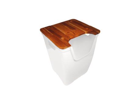 CESTO BLANCO CON TAPA DE MADERA 552.002.M02 NITRON