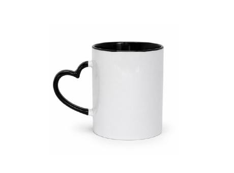 TAZA 2 TONOS 11 OZ MANIJA CORAZON NEGRO 36PCS