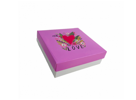 CAJA 15X15X5 DISEÑO TEXTO ROSA