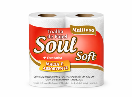 Soul Soft Papel Toalla 12x2 Rollos de 50 Paños
