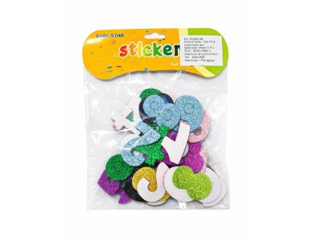 GOMA EVA C/ADHES Y GLITTER NUMEROS