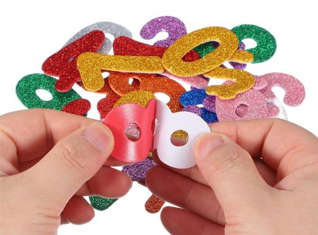 Imagen de GOMA EVA C/ADHES Y GLITTER NUMEROS