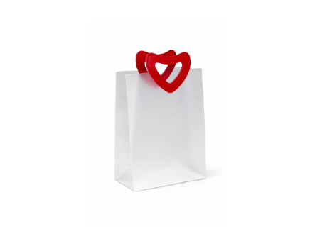 BOLSA (16X22X8CM) CON MANGO CORAZON ROJO