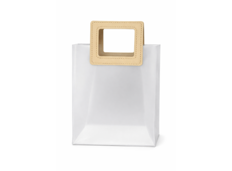 BOLSA (23X33.5X13CM) CON MANGO CUADRADO BEIGE