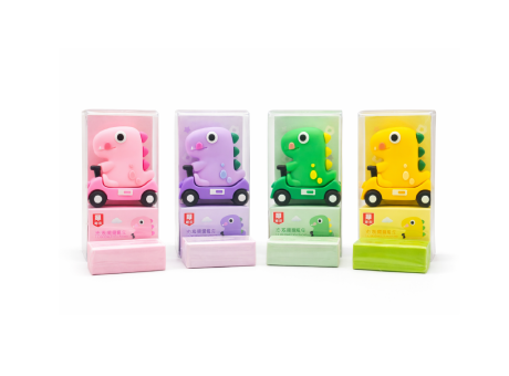 SACAPUNTA DINOSAURIO (3.5X4X2CM) CON BORRADOR