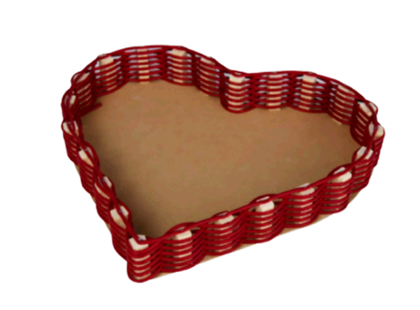 CANASTA DE FIBRA SINTETICA CORAZON ROJO 2613 05X32X32