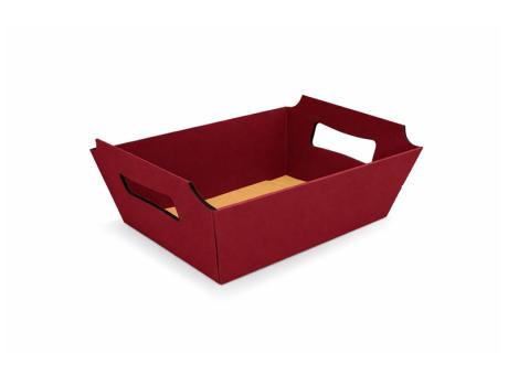 BANDEJA CON ASA PQ LISO ROJO 170X125X80MM