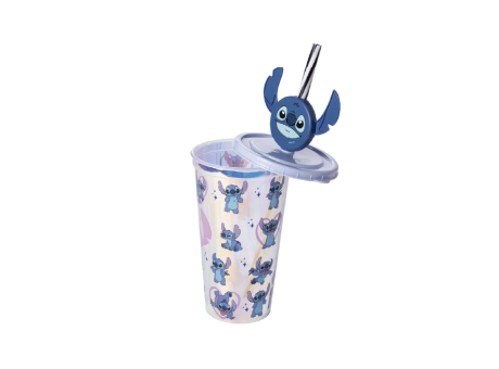 VASO PLAST. 500ML C/ PAJITA STICH R.17539 SJ PLASUTIL