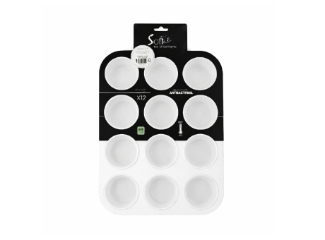 MOLDE MUFFIN X12 SILICONA 36X26.5X2CM BLANCO 488077 SD