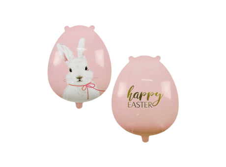 GLOBO HUEVO PASCUA HAPPY EASTER (45.5X66.5CM) ROSADO