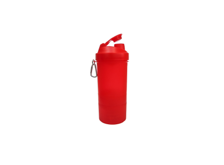 HOPPY CON MEZCLADOR Y COMPARTIMIENTO PARA PROTEINA (400ML) ROJO