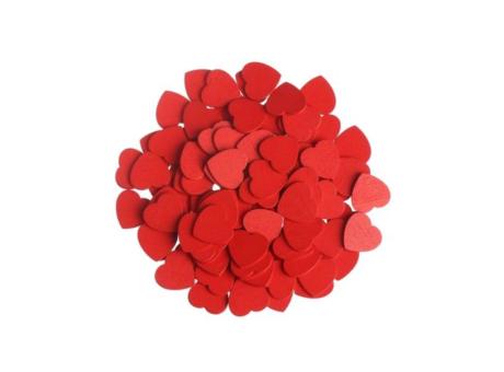 CORAZON DE MADERA CON AGUJERO 25P (2X2CM) ROJO