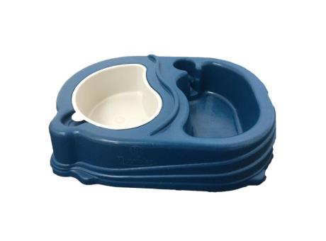 COMEDERO DOBLE PARA PERROS Y GATOS N. 02 AZUL