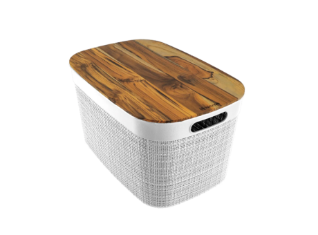 CESTA EUROPA YUTE CON TAPA DE MADERA BLANCA 10,8L R. 269.004.M02 NITRON