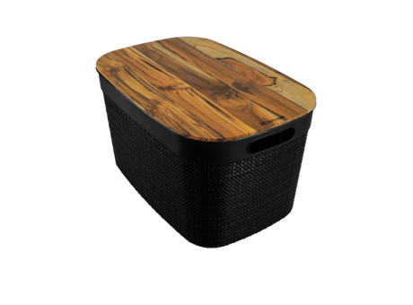 CESTA EUROPA YUTE CON TAPA DE MADERA NEGRA 10,8L R. 269.004.M03 NITRON