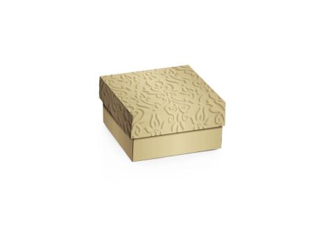 CAJA MINI CUADRADO MD RELIEVE ORO 9,5X9,5X4