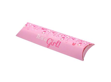 CAJA PAPEL TUBO \"IT'S A GIRL\" 10P (21X6X1) ROSADO