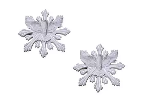 APLIQUE RESINA PALOMA 2P (7CM) BLANCO