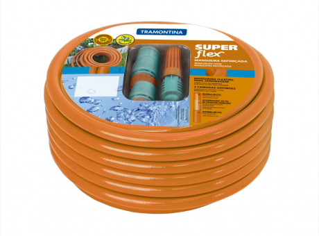 MANGUERA 3 CAPAS SUPER FLEX P/ JARDIN 1/2'X25M NARANJA