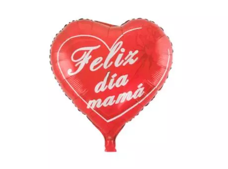 GLOBO CORAZON \\\"FELIZ DIA MAMA\\\" (51X47CM) ROJO