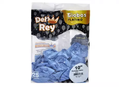 GLOBO DEL REY PLATINO AZUL NRO 10X25