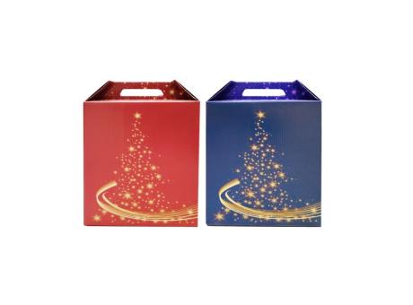 CAJA NAVIDAD 31009 PQ ARBOL DE NAVIDAD AZUL/ROJO FELICES FIESTAS