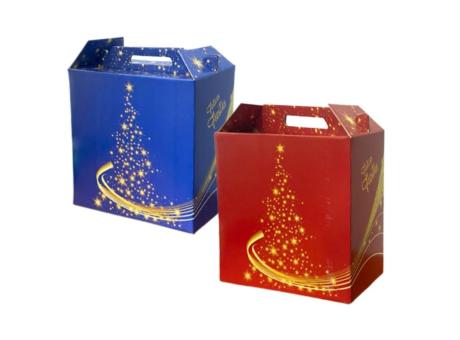 CAJA CANASTA NAVIDAD 31011 MD AZUL ARBOL FELICES FIESTAS