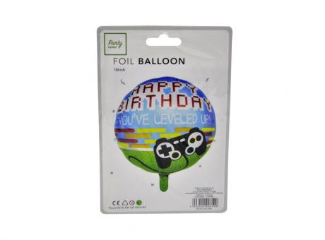 GLOBO CONSOLA \\\\"HAPPY BIRTHDAY YOUVE LEVELED UP!\\\\" (45CM)