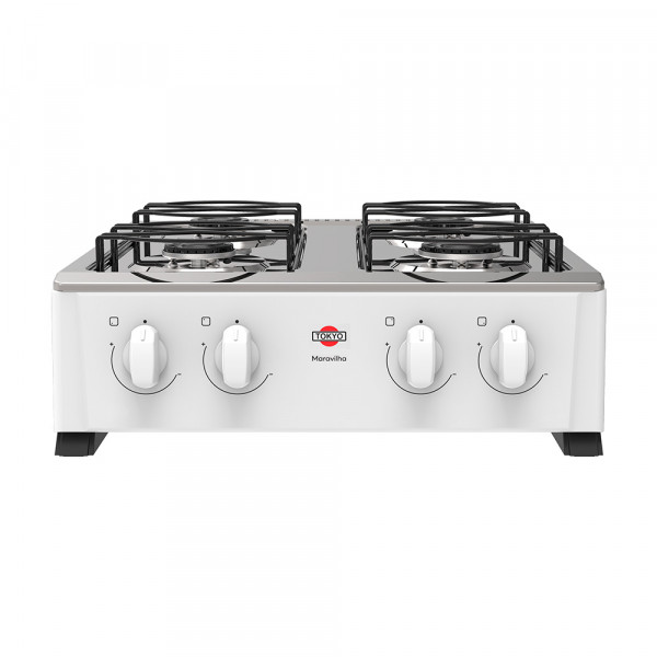 Imagen de COCINA A GAS TOKYO MARAVILHA 4H BLANCO MESADA INOX