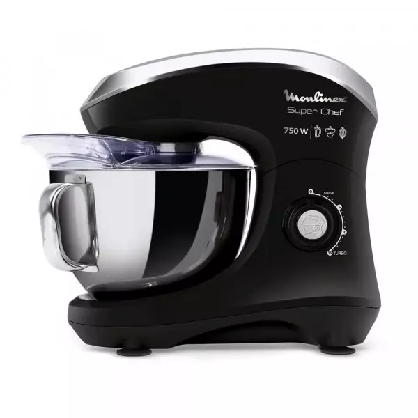 Imagen miniatura de BATIDORA PLANETARIA MOULINEX SX95 SUPERCHEF NEGRO BOWL INOX 750W