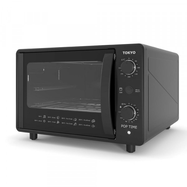 Imagen miniatura de HORNO ELECTRICO TOKYO POP TIME NEGRO 45 LTRS C/TIMER 300C/1700W