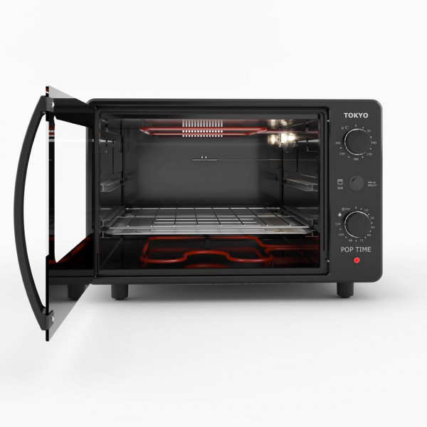 Imagen de HORNO ELECTRICO TOKYO POP TIME NEGRO 45 LTRS  C/TIMER 300C/1700W