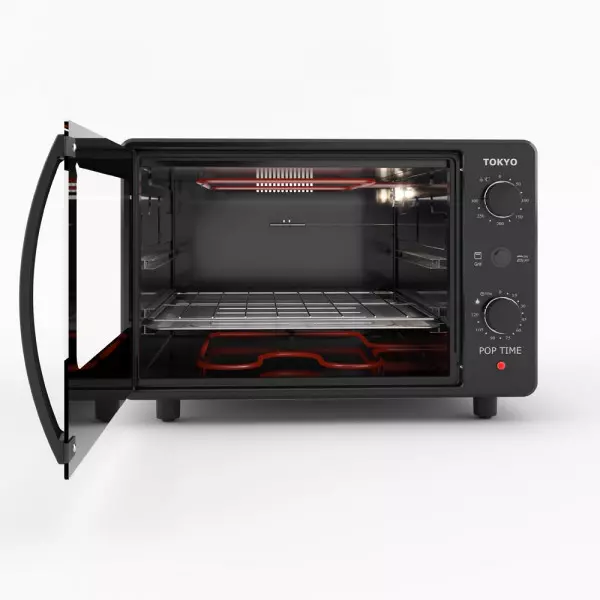 Imagen miniatura de HORNO ELECTRICO TOKYO POP TIME NEGRO 45 LTRS C/TIMER 300C/1700W