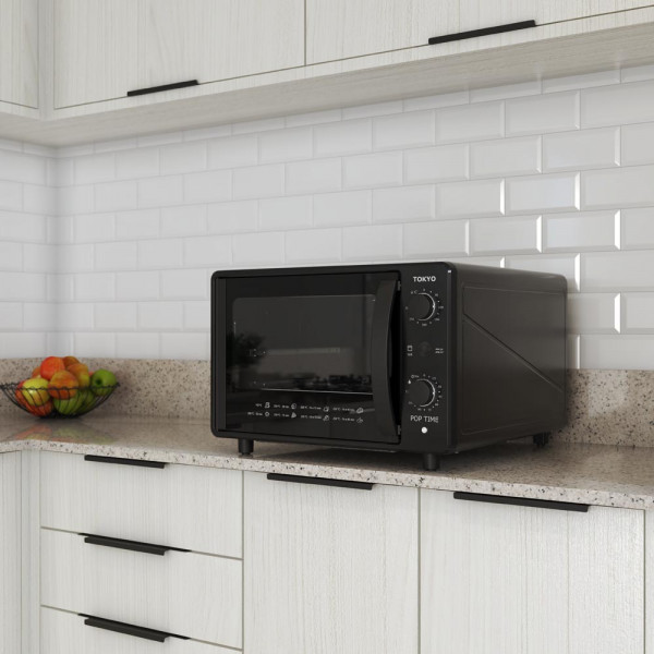 Imagen de HORNO ELECTRICO TOKYO POP TIME NEGRO 45 LTRS  C/TIMER 300C/1700W