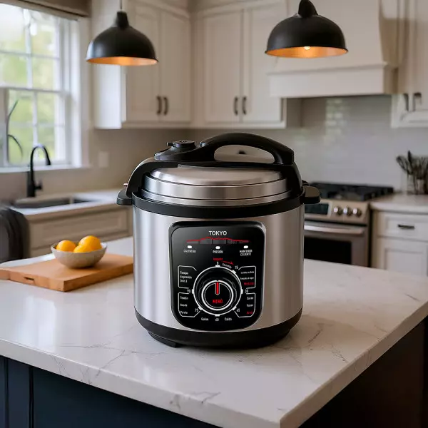 Imagen miniatura de OLLA A PRESION 6LTS TOKYO COOK PRO CONTROL MECANICO  8 NIVELES DE SEGURIDAD 1000