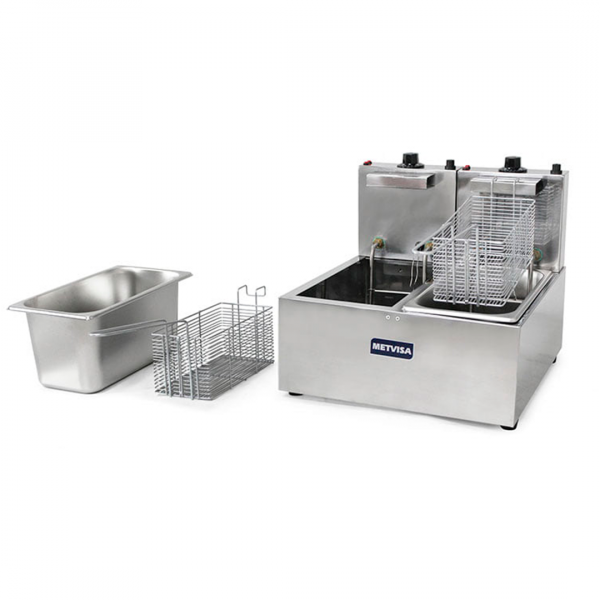 Imagen de FREIDORA ELECTRICA METVISA 6 LITROS DOBLE (3L+3L)