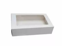 Imagen miniatura de CAJA PAPEL RECTANGULO C/ VISOR 5P (23X16X8) BLANCO