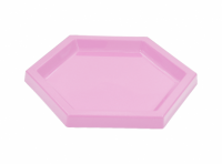 Imagen miniatura de BANDEJA PLASTICA HEXAGONO (22X2CM) ROSADO CLARO