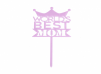 Imagen miniatura de ADORNO TORTA \\\\\"WORLD'S BEST MOM\\\\\" (10.5X17) ROSA DORADO