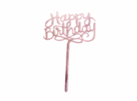 Imagen miniatura de ADORNO TORTA \\\"HAPPY BIRTHDAY\\\" (11X17) ROSA DORADO