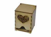 Imagen miniatura de CAJA DE TE 12 CM CORAZON FIBROFACIL