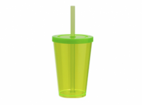 Imagen miniatura de VASO HAPPY 350ML VERDE NEON