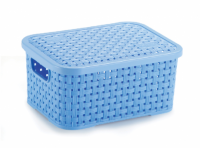 Imagen miniatura de ORGANIZADOR RATTAN PP AZUL BABY C/ TAPA 065/AB NITRON