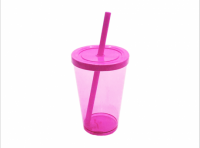 Imagen miniatura de VASO HAPPY 350ML ROSA NEON