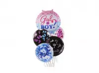 Imagen miniatura de GLOBOS ´´GIRL OR BOY´´ CONFETTI/HUELLA 5P BAO-SETBABY