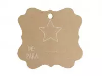 Imagen miniatura de ETIQUETA CUADRADO \\\"DE:/PARA:\\\" 10P (6X6.5CM) NATURAL
