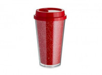 Imagen miniatura de VASO BUCKS 500ML GLITTER DOBLE PARED ROJO