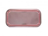 Imagen miniatura de BANDEJA PLASTICA RECTANGULO (30X14X2CM) ROSA DORADO