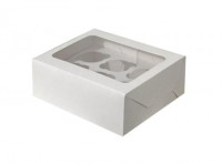 Imagen miniatura de CAJA BLANCA CUPCAKE 6 UNIDADES 25X20X10