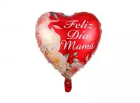 Imagen miniatura de GLOBO CORAZON \\\"FELIZ DIA MAMA\\\" (43X43CM) ROJO
